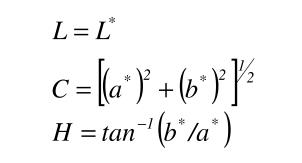 色差儀L、a、b值與L、c、h值轉(zhuǎn)換方法